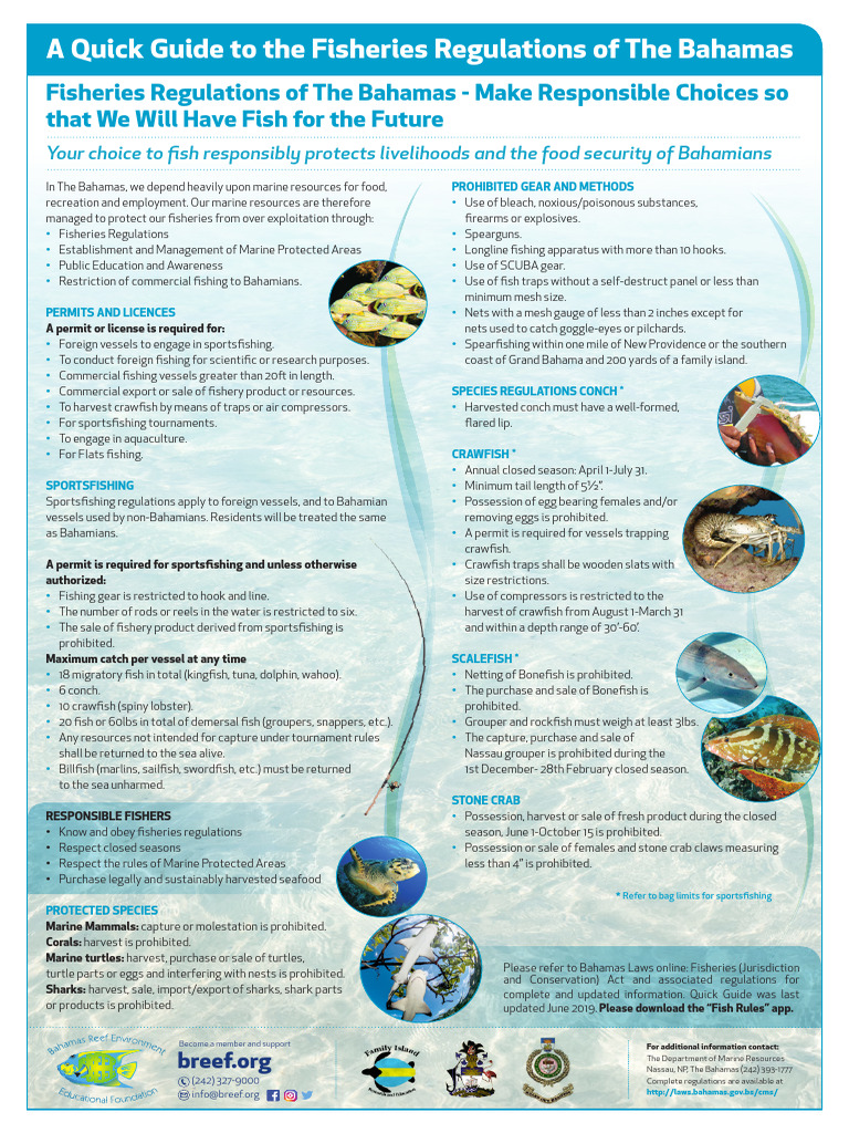 Bahamas Fisheries Regulations Guide | PDF | Fishery | Marine Biology