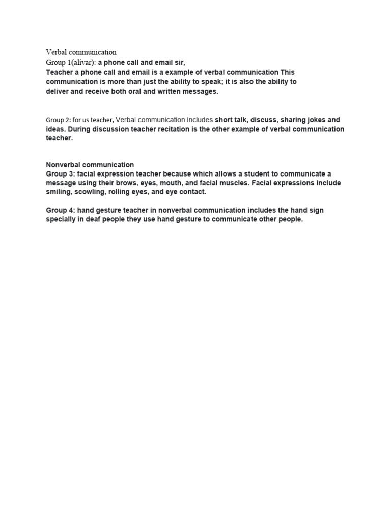 Verbal and Nonverbal Communication | PDF | Career & Growth