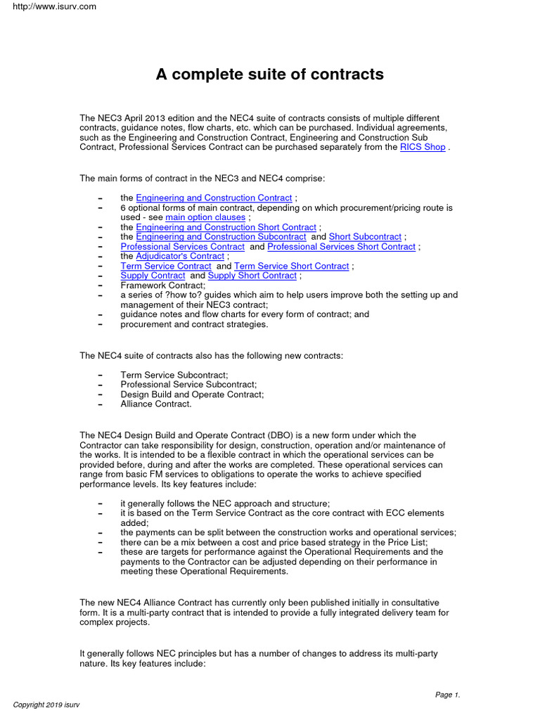 Differences Between Nec3 And Nec4 Contracts