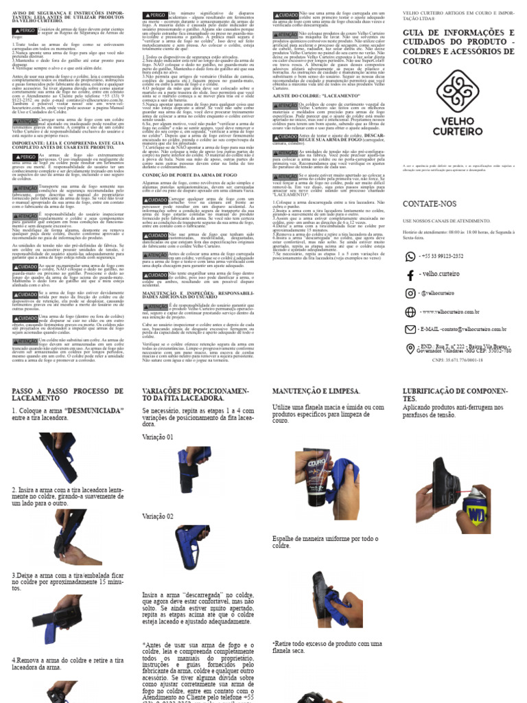 Manual de Uso e Cuidados Velho Curteiro PDF | PDF | Armas de fogo ...