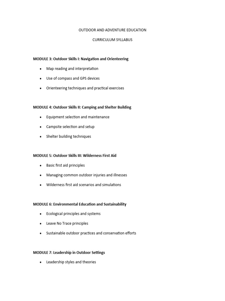 Outdoor Adventure Curriculum Guide | PDF | Risk Management | Emergency ...