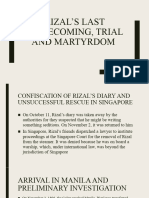 Rizals Last Homecoming Trial and Martyrdom