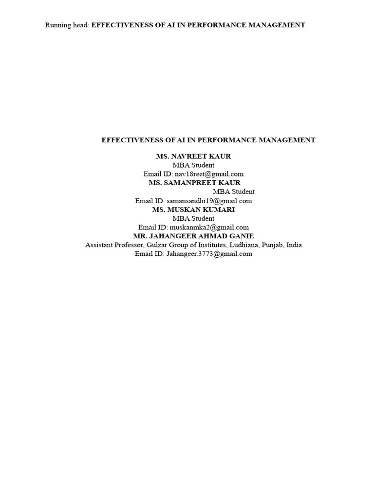 Paper ai in performance management pdf artificial intelligence