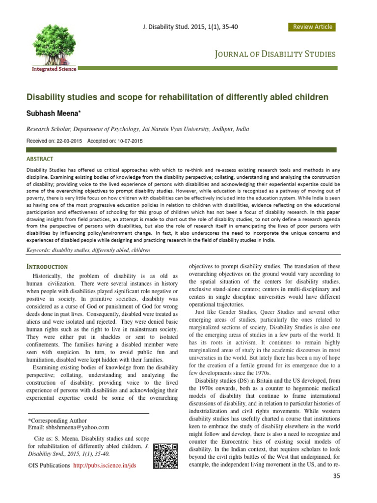 Disability Pdf Disability Special Education