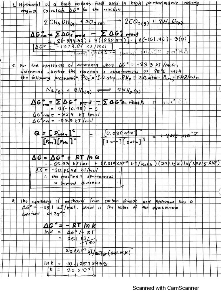 Gibbs free energy example problems pdf