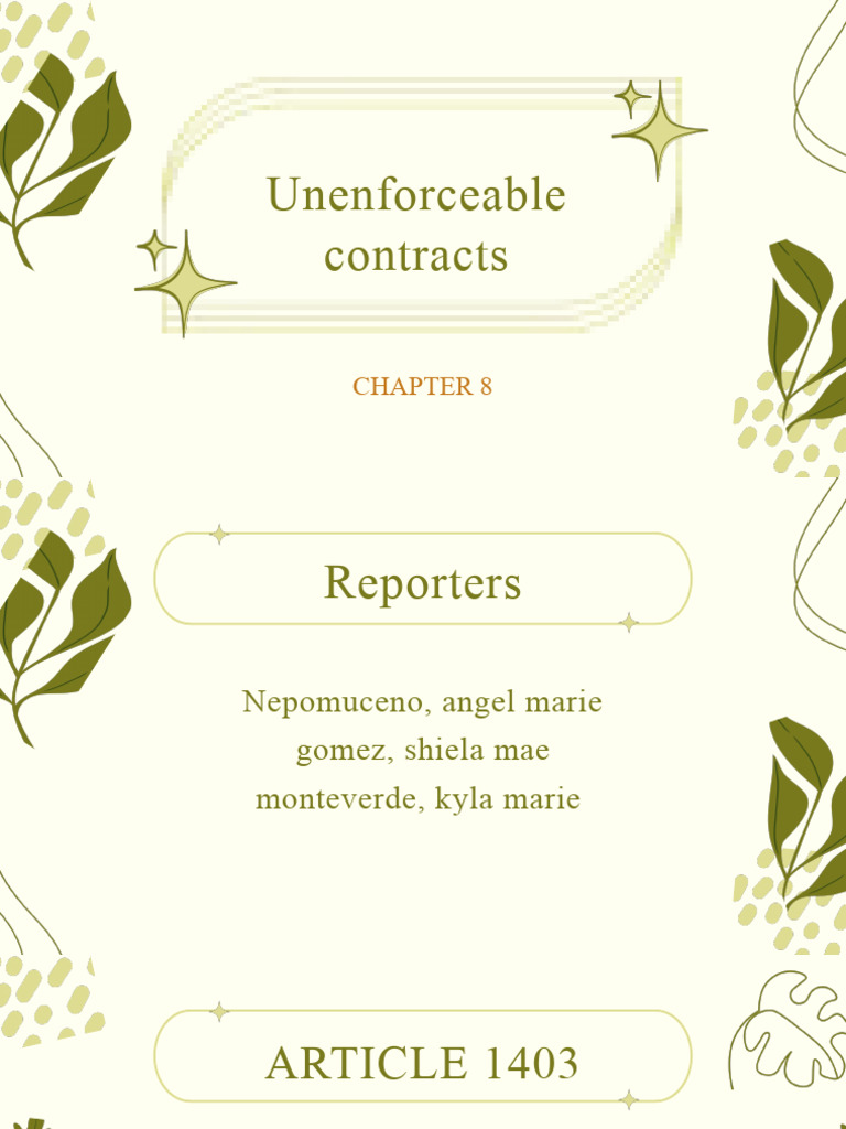 What Are Examples Of Unenforceable Contracts