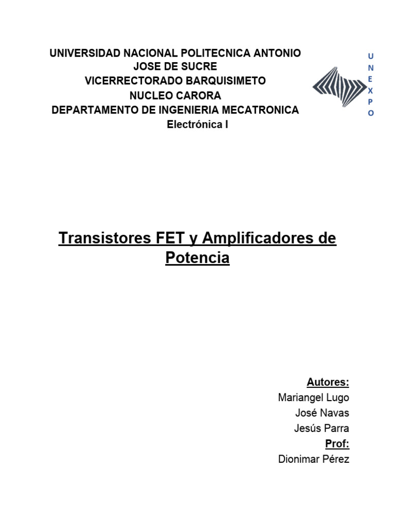 FET Electronica | PDF | Transistor | Amplificador