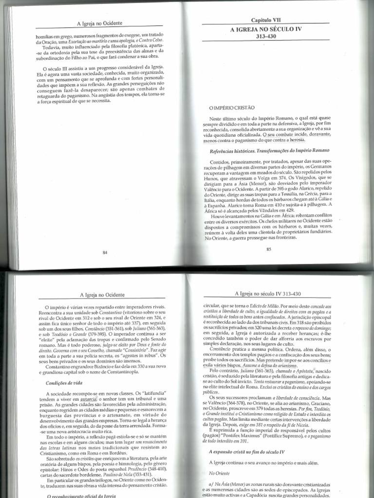 BAUMGARTNER, M. A Igreja No Século IV | PDF