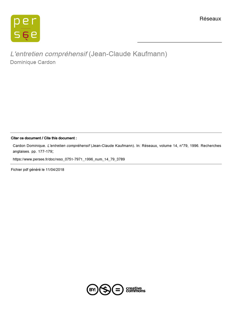 L'entretien compréhensif de Kaufmann | PDF | Affaire Iran-Contra ...