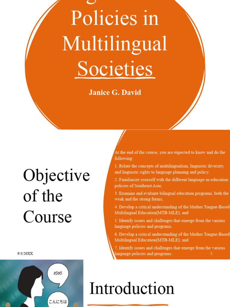 Language Programs and Policies in Multilingual Societies Intro | PDF ...
