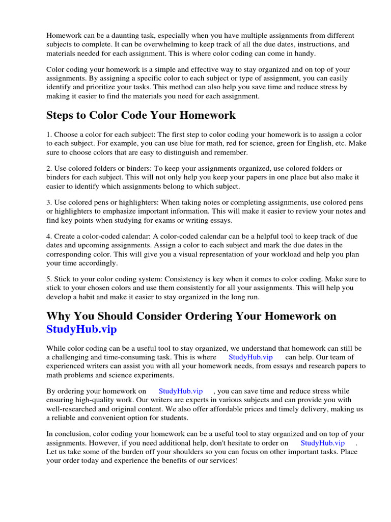How to color code homework pdf homework http cookie