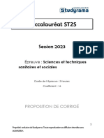 Corrige Officiel Bac ST2S 2023 Sciences Et Techniques Sanitaires Et Sociales