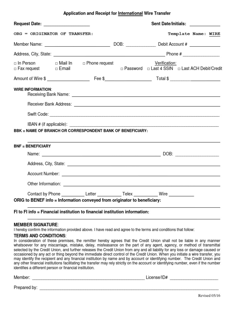 International Wire Transfer Application | PDF | Wire Transfer | Banking