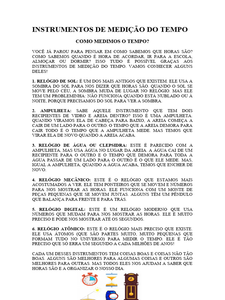 Instrumentos de Medição do Tempo | PDF