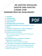 DESAFIOS DA GESTÃO ESCOLAR COMO GARANTIR UMA GESTÃO COMPARTILHADA COM PARÂMETROS DE QUALIDADE