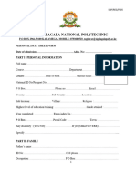 Students Personal Details Form