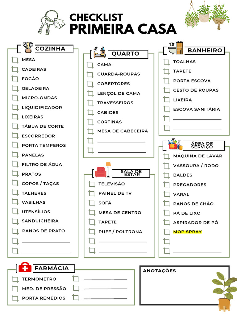 Checklist Completo para Casa Nova | PDF