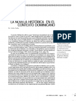 La Novela Historica en El Contexto Dominicano