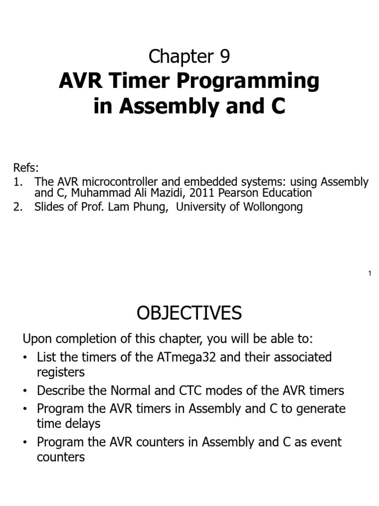 MPS - Ch09 - AVR - Timer Programming in Assembly and C | PDF | Timer ...