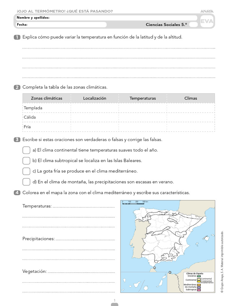 Climas y Cambio Climático para Primaria | PDF | Clima | Clima templado