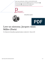 Leer un síntoma. Jacques-Alain Miller (París) - ESCUELA LACANIANA DE PSICOANÁLISIS