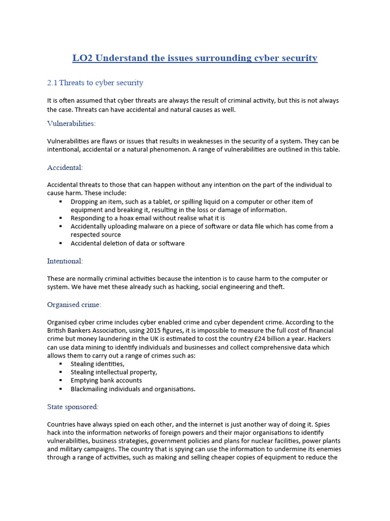 Cyber Security Threats and Vulnerabilities | PDF | Security | Computer ...