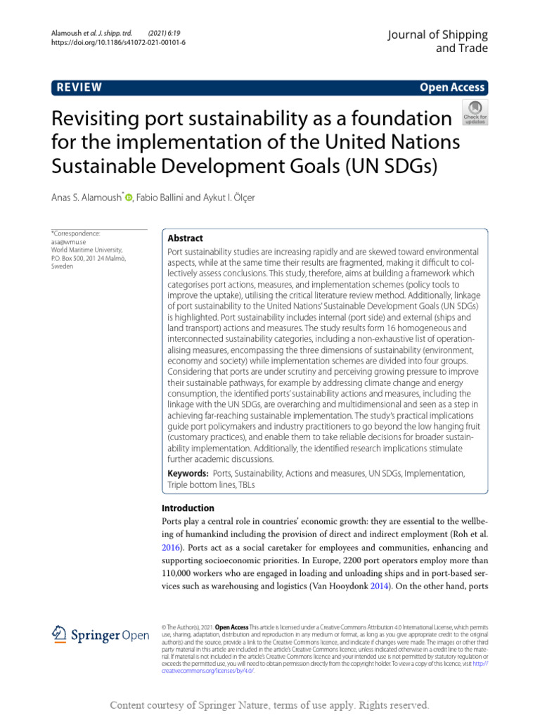 Revisiting Port Sustainability As A Foundation For Pdf
