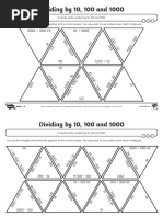 Dividing by 10, 100 and 1000 Activity Sheet