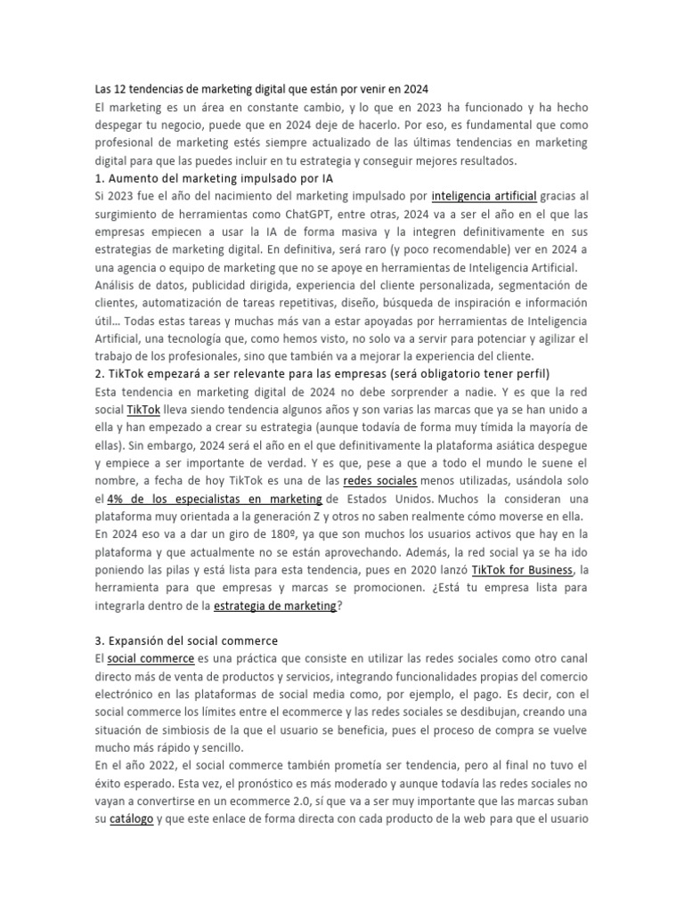 Tendencias de Marketing Digital | PDF | Publicidad digital | Comercio ...