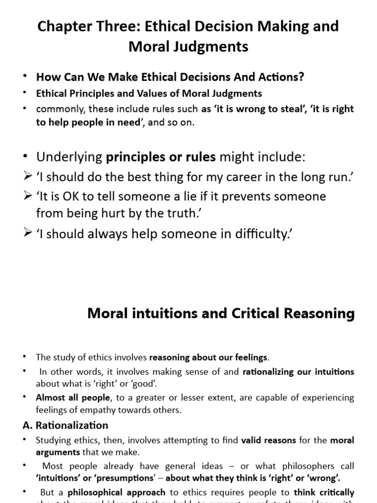 CH 3 | PDF | Morality | Reason