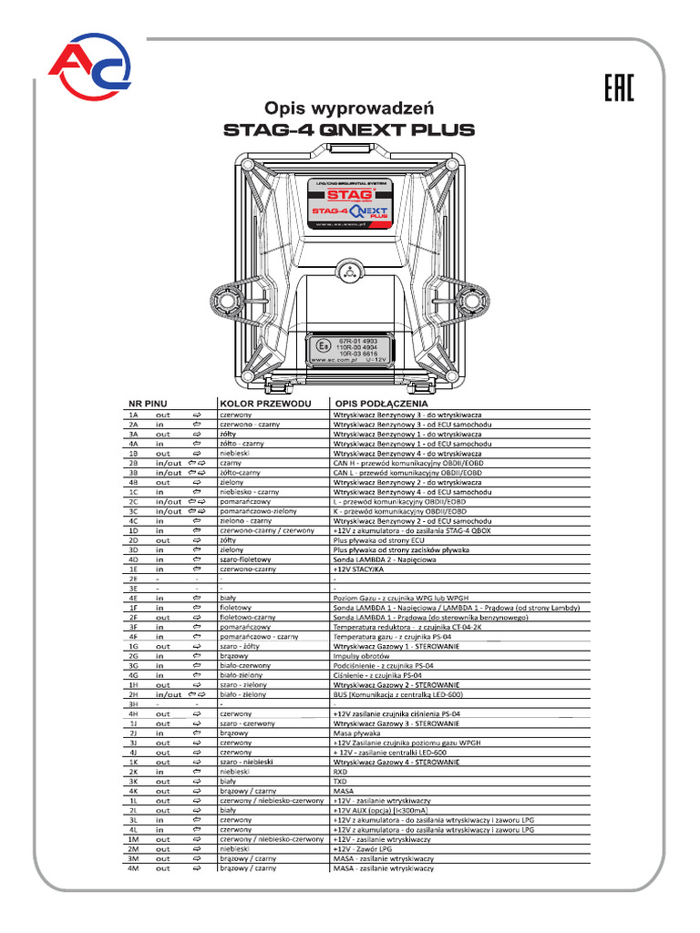 STAG 4 QNEXT PLUS Opis Wyprowa.13) PL en Ru Es PT | PDF