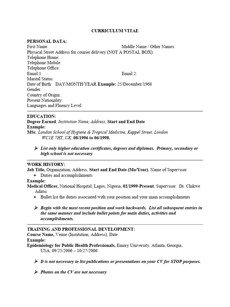 Comprehensive CV Template Guide | PDF | Career & Growth | Social Science