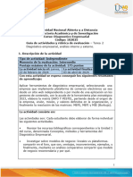 Guía de Actividades y Rúbrica de Evaluación - Unidad 1 - Tarea 2 - Diagnóstico Empresarial, Análisis Interno y Externo