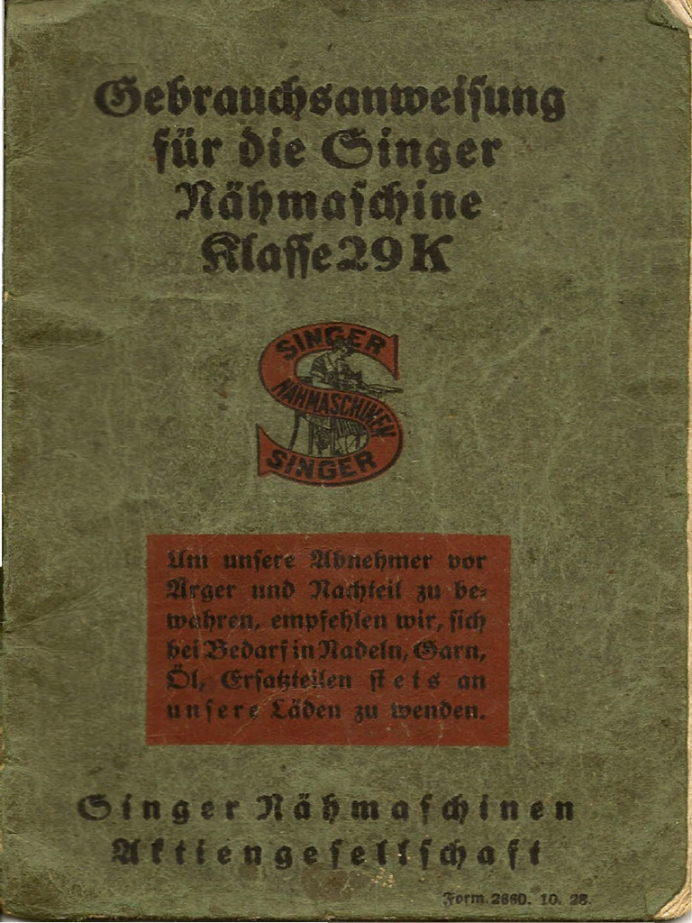 Singer 29K User Manual de | PDF