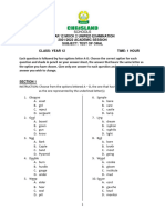 TEST OF ORAL YEAR 12