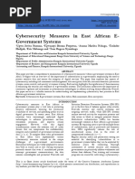 Cybersecurity Measures in East African E-Government Systems