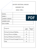 Assessment Task 2022 EFAL Grade 3 Term 4