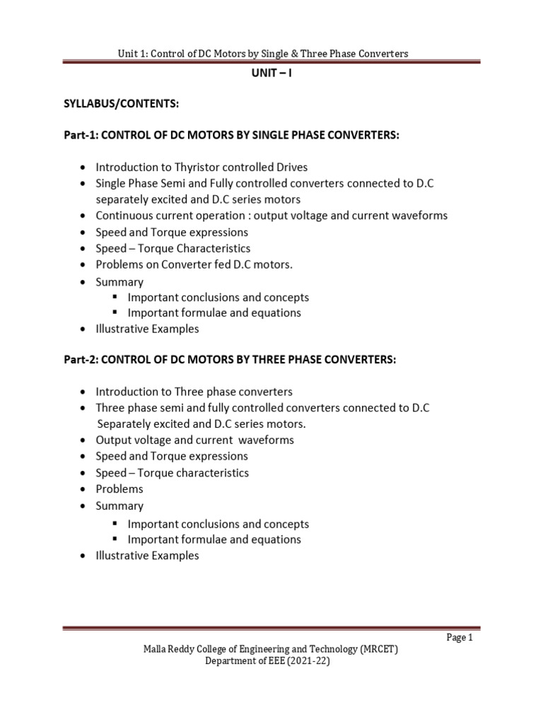DC Motor Control with Phase Converters | PDF | Electric Motor | Power ...