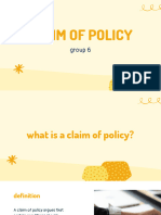 Claim of Policy