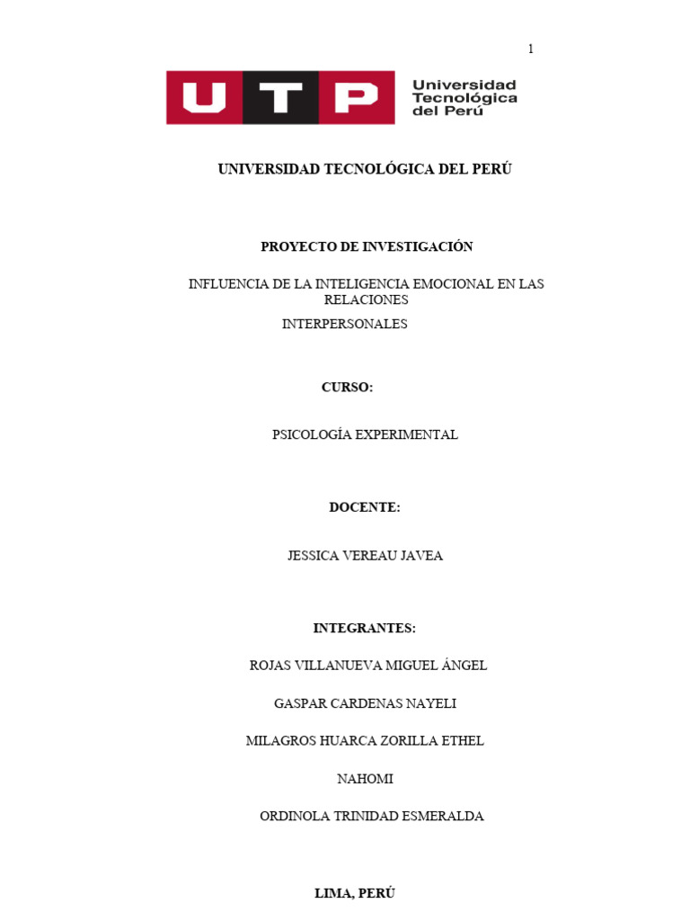 Inteligencia Emocional y Relaciones Interpersonales | PDF | Las ...