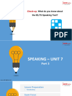 Ielts B - Speaking - Unit 7. Speaking Part 3