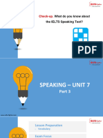 Ielts b - Speaking - Unit 7. Speaking Part 3