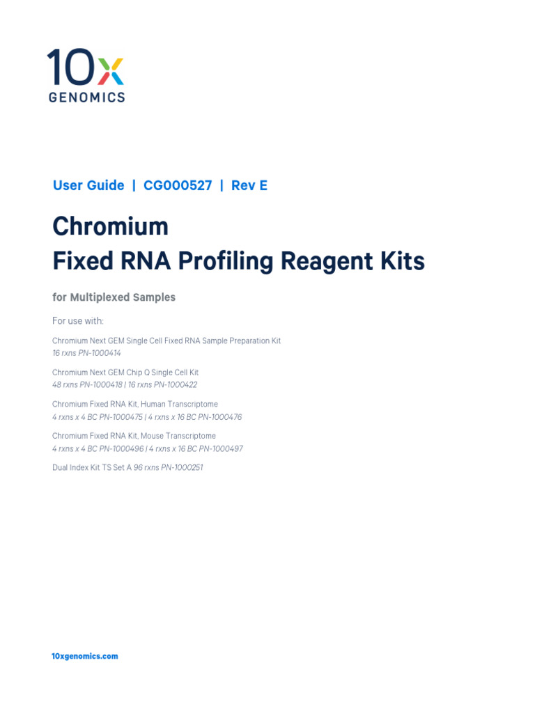 Chromium Fixed RNA Profiling Kits Guide | PDF | Dna Sequencing ...