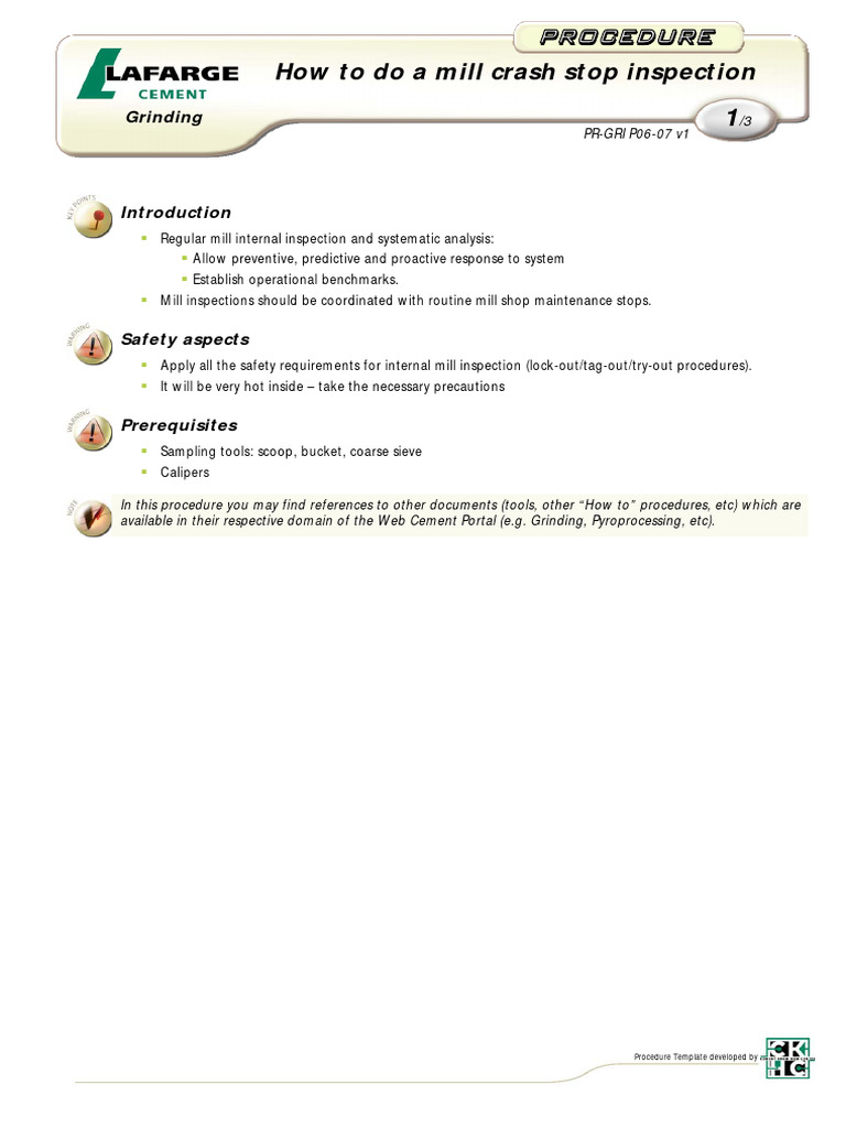 Mill Crash Stop Inspection Guide | PDF | Mill (Grinding)