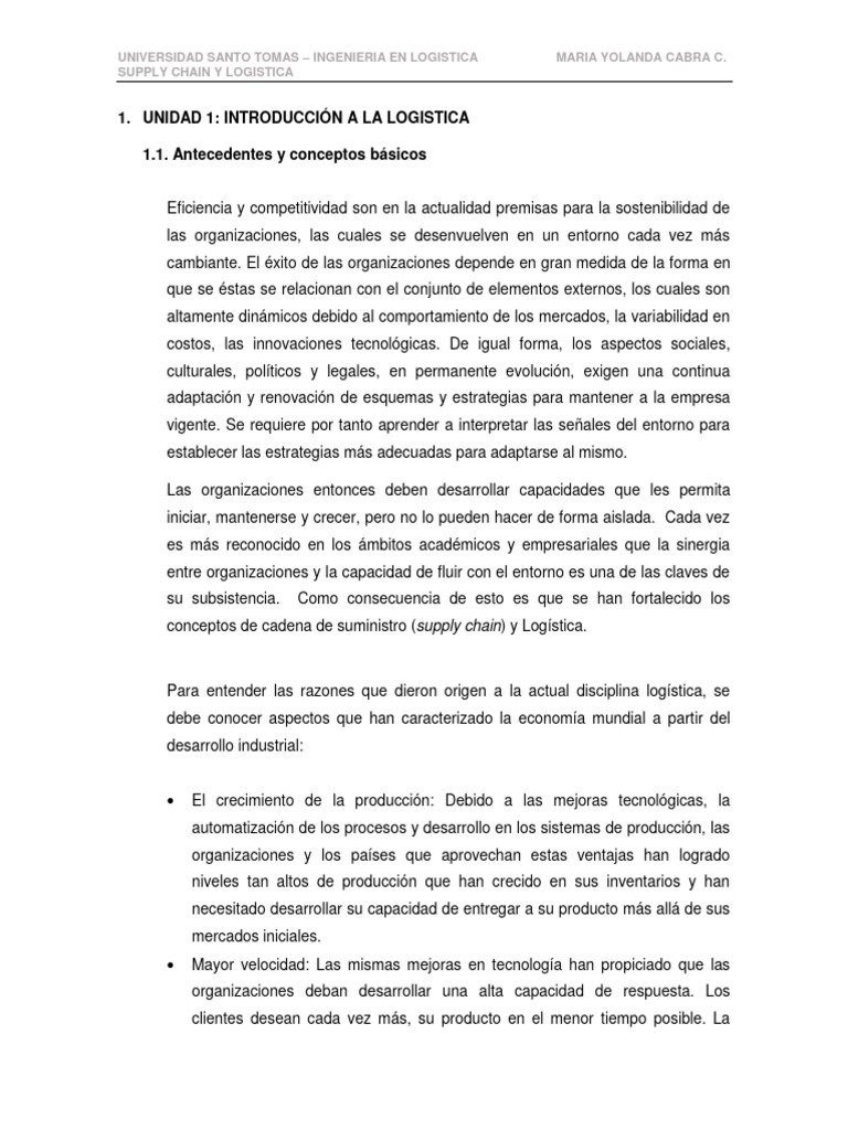 Introducción a la Logística Empresarial | PDF | Cadena de suministro ...