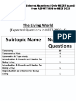 The Living World - NCERT Based PYQs