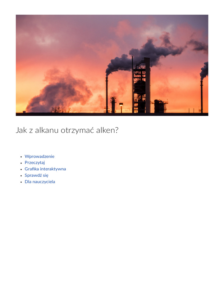 Jak Z Alkanu Otrzymac Alken | PDF