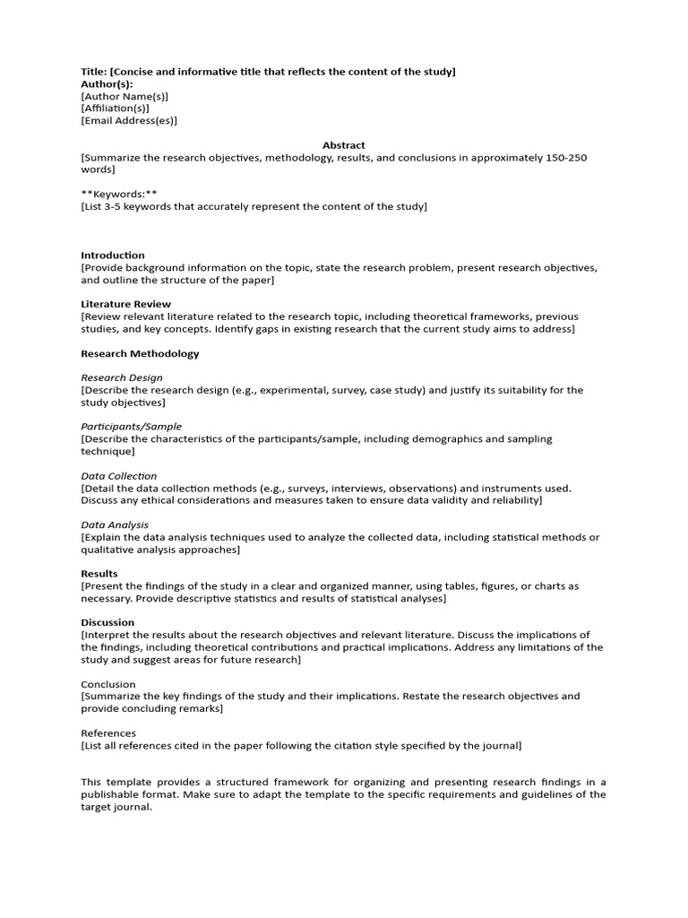 Research Paper Structure Template | PDF