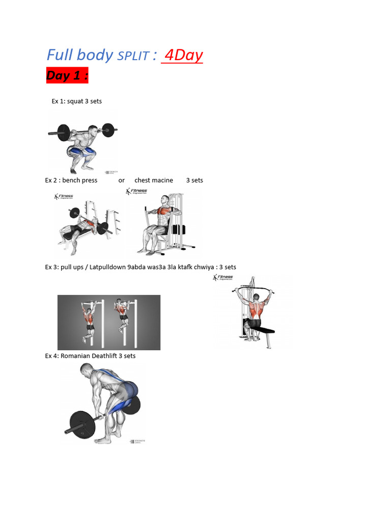 4-Day Full Body Workout Plan | PDF | History