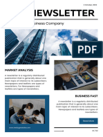 White and Blue Minimalist Modern Business Company Newsletter